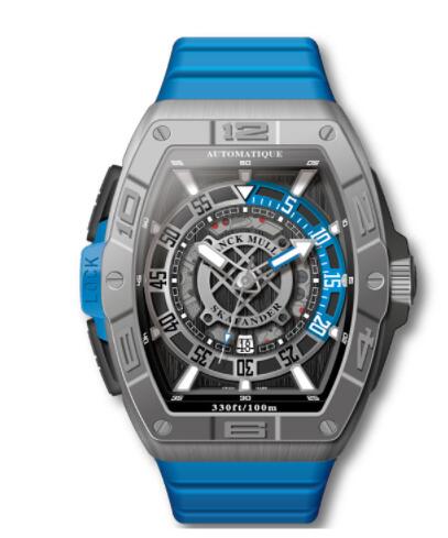 Franck Muller Skafander Replica Watch Central Second Titanium Diving – Blue SKF 46 DV SC DT TT BR TT BL